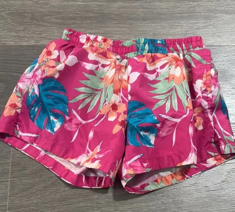 Old Navy Shorts Girls Size 10 Pink and Green tropical shorts